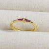 Wholesale Copper Geometric Micropaved Light Luxury Emerald Inlaid Ring For Women
