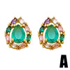 Wholesale Copper Geometric Natural Style Zircon Earrings