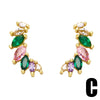 Wholesale Copper Geometric Natural Style Zircon Earrings