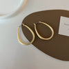 Wholesale Copper Geometric Oval Gold Plated Earrings For Women