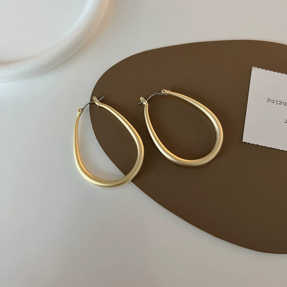Wholesale Copper Geometric Oval Gold Plated Earrings For Women