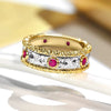 Wholesale Copper Geometric Palace Style Ring For Women With Zirconia Processing