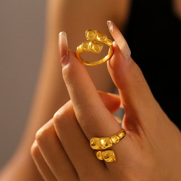 Wholesale Copper Geometric Personality Shaped Electroplated Ring