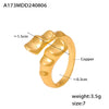 Wholesale Copper Geometric Personality Shaped Electroplated Ring