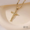 Wholesale Copper Geometric Retro Cross Pendant Necklace 18K Gold Plated Hip Hop Style
