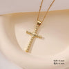 Wholesale Copper Geometric Retro Cross Pendant Necklace 18K Gold Plated Hip Hop Style
