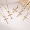 Wholesale Copper Geometric Retro Cross Pendant Necklace 18K Gold Plated Hip Hop Style