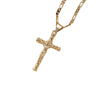 Wholesale Copper Geometric Retro Cross Pendant Necklace 18K Gold Plated Hip Hop Style