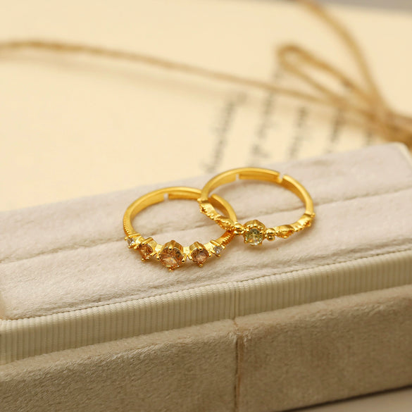 Wholesale Copper Geometric Retro Simple Light Luxury Women's Ring With Electroplating