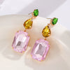 Wholesale Copper Geometric Rhinestone Earrings For Women Light Luxury Electroplated