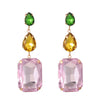 Wholesale Copper Geometric Rhinestone Earrings For Women Light Luxury Electroplated