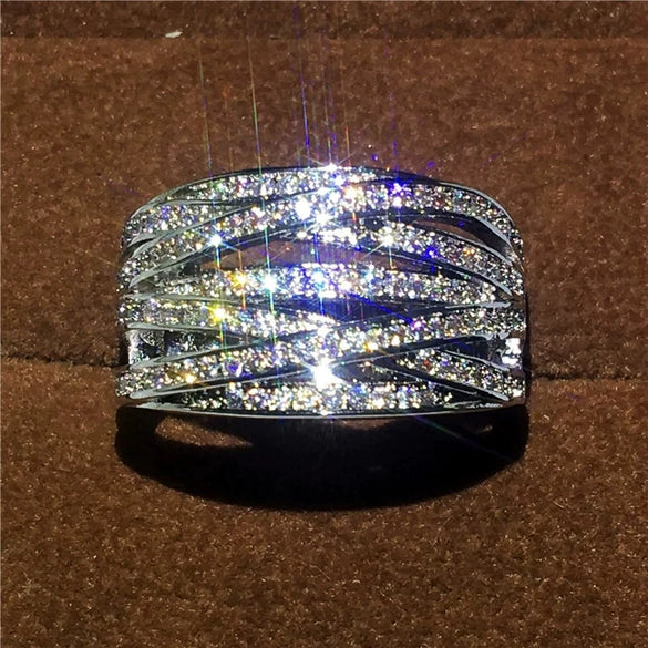 Wholesale Copper Geometric Ring For Women Fashion Ol Style With Zircon