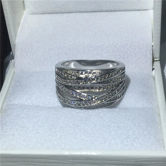 Wholesale Copper Geometric Ring For Women Fashion Ol Style With Zircon