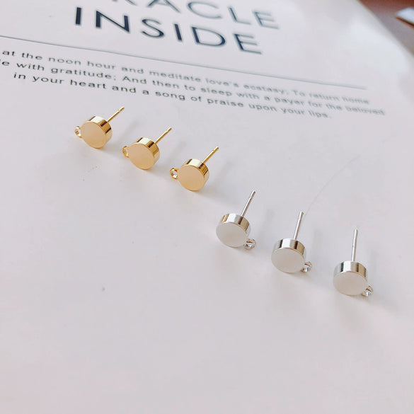 Wholesale Copper Geometric Round Earrings Accessories With Hanging Electroplating Elements