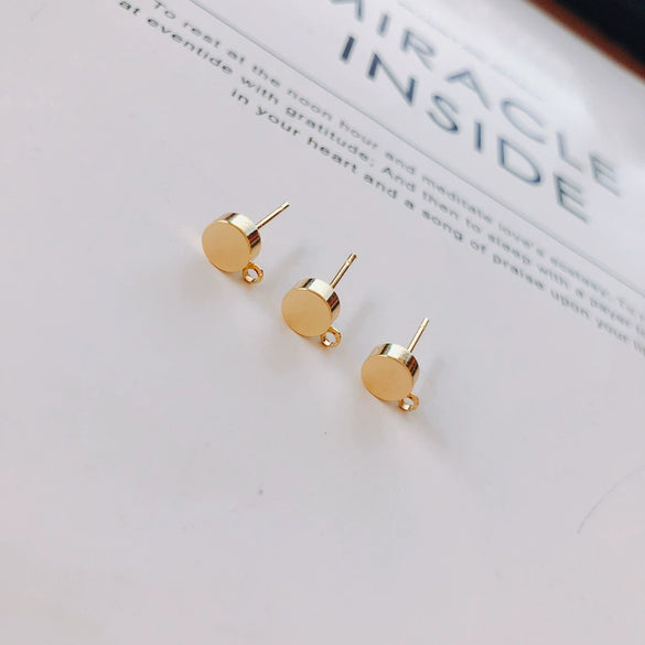 Wholesale Copper Geometric Round Earrings Accessories With Hanging Electroplating Elements