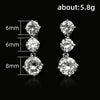 Wholesale Copper Geometric Round Zircon Women's Earrings