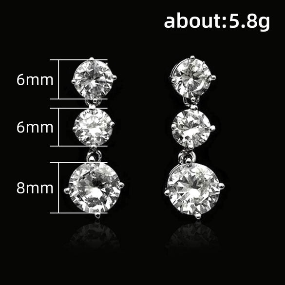 Wholesale Copper Geometric Round Zircon Women's Earrings