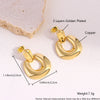 Wholesale Copper Geometric Simple Distinctive Retro Circle Ear Studs For Women With Electroplating