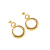Wholesale Copper Geometric Simple Distinctive Retro Circle Ear Studs For Women With Electroplating
