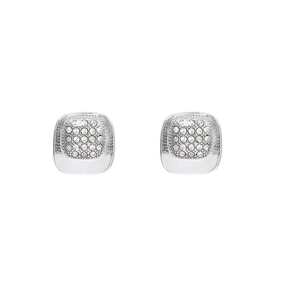 Wholesale Copper Geometric Square Microinlaid Zircon Electroplated Women's Earrings