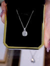 Wholesale Copper Geometric Square Pendant Necklace For Women With Diamond Design And Box Chain Light Luxury Style