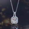 Wholesale Copper Geometric Square Pendant Necklace For Women With Diamond Design And Box Chain Light Luxury Style