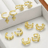 Wholesale Copper Geometric Star Ear Bone Clip Earrings Electroplated For Women