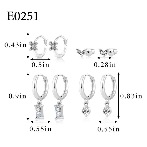 Wholesale Copper Geometric Style Electroplated Earrings 925 Silver Ear Buckle Light Luxury Jewelry