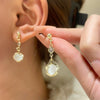 Wholesale Copper Geometric Style Electroplated Microinlaid Zircon Windmill Earrings For Women