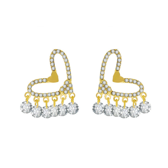 Wholesale Copper Geometric Style Electroplated Microinlaid Zircon Windmill Earrings For Women