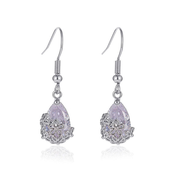 Wholesale Copper Geometric Style Electroplated Microinlaid Zircon Windmill Earrings For Women