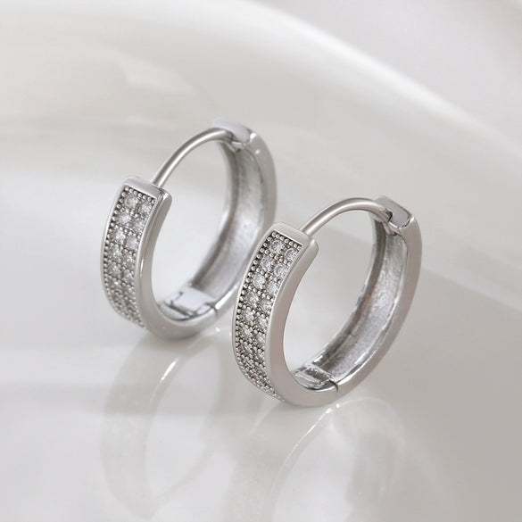 Wholesale Copper Geometric Style Electroplated Unisex Circle Earrings