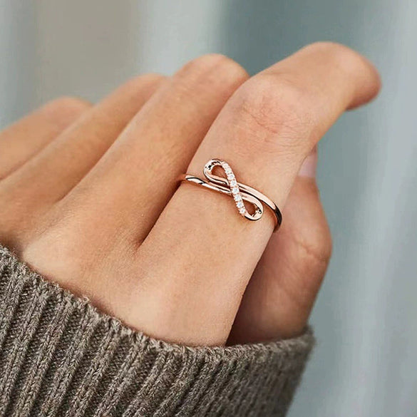 Wholesale Copper Geometric Style Microinlaid Zircon Women's Ring Jewelry