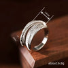 Wholesale Copper Geometric Style Multilayered Shiny Ring For Women With Zirconia Design