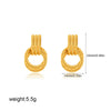 Wholesale Copper Geometric Style Twisted Cross Double Ring Earrings With Electroplating