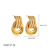Wholesale Copper Geometric Style Twisted Cross Double Ring Earrings With Electroplating