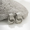 Wholesale Copper Geometric Style Twisted Cross Double Ring Earrings With Electroplating