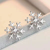Wholesale Copper Geometric Sweet Style Snowflake Earrings Inlaid With Zirconia For Women