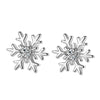 Wholesale Copper Geometric Sweet Style Snowflake Earrings Inlaid With Zirconia For Women