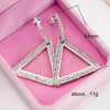 Wholesale Copper Geometric Triangle Drop Shape Diamond Earrings For Women