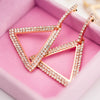 Wholesale Copper Geometric Triangle Drop Shape Diamond Earrings For Women