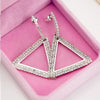 Wholesale Copper Geometric Triangle Drop Shape Diamond Earrings For Women