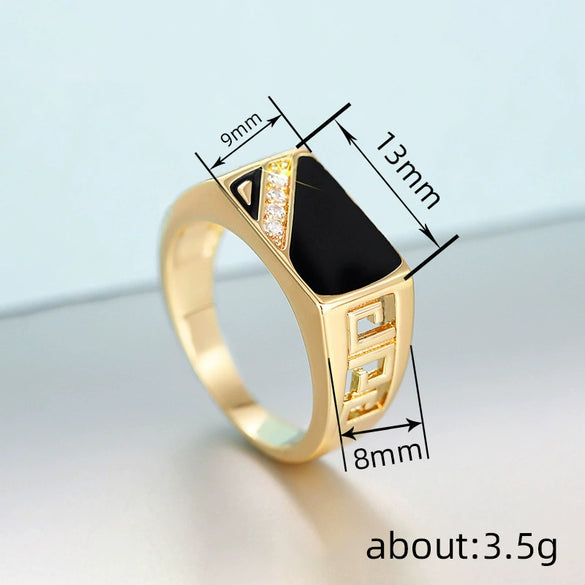 Wholesale Copper Geometric Vintage Ring With Micro Inlay Zircon For Women