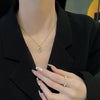 Wholesale Copper Geometric Winding Diamond Pendant Electroplated Titanium Steel Women's Clavicle Chain Necklace