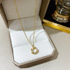 Wholesale Copper Geometric Winding Diamond Pendant Electroplated Titanium Steel Women's Clavicle Chain Necklace