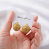 Wholesale Copper Geometric Woven Mesh Hollow Vegetable Basket Earrings Electroplated