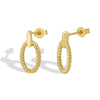 Wholesale Copper Geometric Woven Twist Oval Retro Niche Fashion Earrings For Women