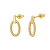 Wholesale Copper Geometric Woven Twist Oval Retro Niche Fashion Earrings For Women