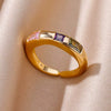 Wholesale Copper Geometric Zircon Ring For Women Niche Design Simple Elegant Light Luxury