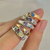 Wholesale Copper Geometric Zircon Ring For Women Niche Design Simple Elegant Light Luxury
